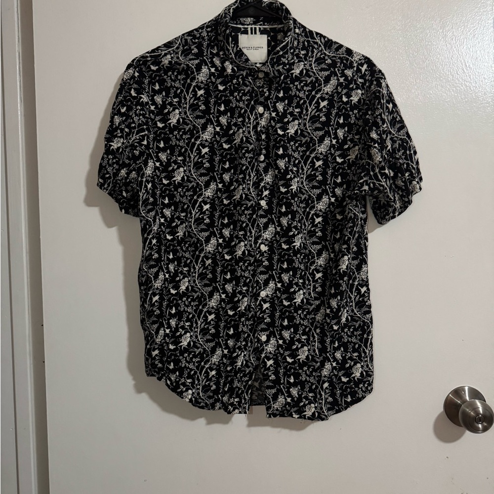 Denim & Flower Monochrome Floral Shirt